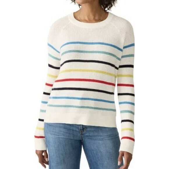 Faherty Sweaters - Faherty Women’s Knit Sweater Striped Cotton Cashmere Small Size Lightweight